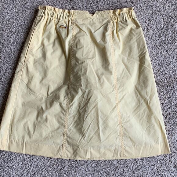 Vintage Lacoste yellow preppy skirt skort cotton elastic waist,‎ size 12 - Picture 1 of 9